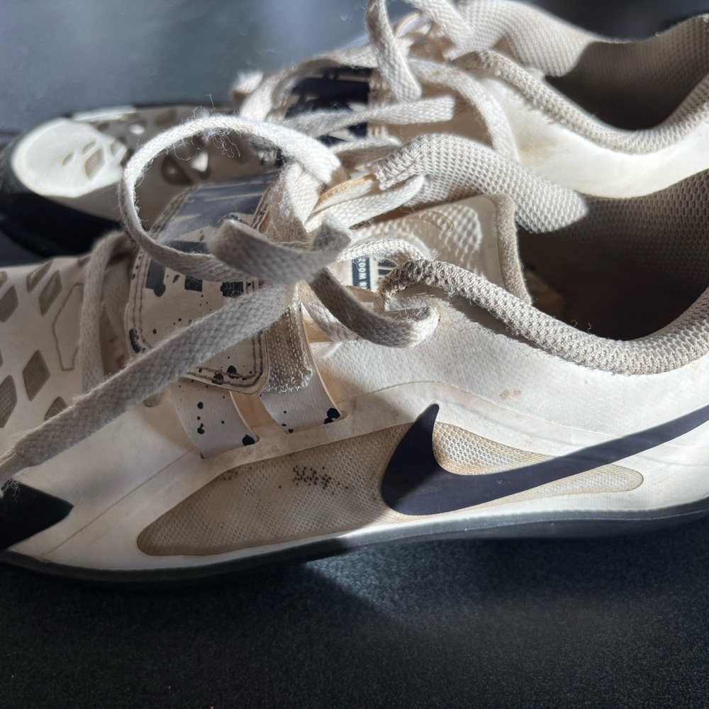 Nike Men's White and Black Athletic Shot Put Throwing Shoes
